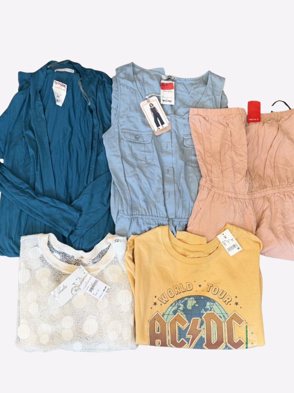 Lot of 5 NWT Women's Size Medium Mixed Clothing Bundle Wholesale Reseller